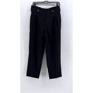ANN TAYLOR Women's Petite Black Pleated Slim Leg Pants SZ 8P